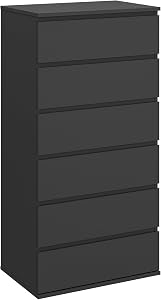 Modern Chest of Drawers, 4/5/6 Drawer Dresser Without Handles Floor Storage Drawer Cabinet