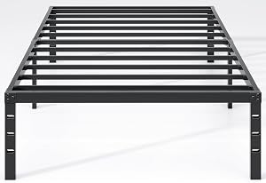 NEW JETO Metal Bed Frame,Twin Size Bed Frame with Storage Space,Heavy Duty Sturdy Mattress