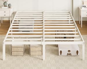 Allewie Queen Bed Frame, 14 inch Metal Platform Beds with Storage Space, No Box Spring Nee
