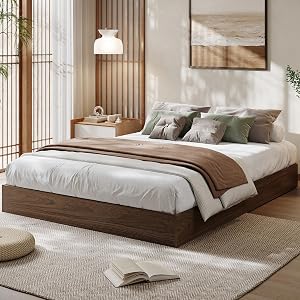 GarveeHome Queen Size Wood Platform Bed Frame,Wooden Bed Frame Without Headboard, Wood Sla